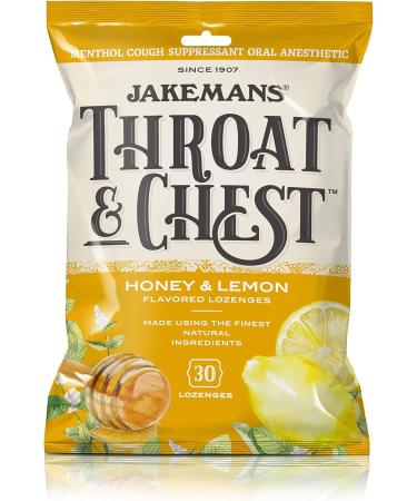 Jakemans Cherry Throat & Chest Lozenge Cough Drops 30 Count - All Natural Ingredients - Buy Online on GoSupps.com