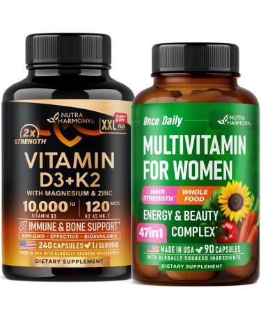 NUTRAHARMONY Vitamin D3 K2 & Multivitamins for Women Capsules