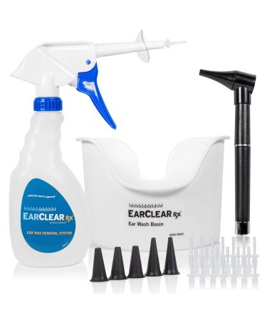 Earwax Flush Cleaning Kit by Nuance Medical EarClear Rx Rigid - SELF Earwax Removal kit with Otoscope Penlight  Basin and 20 Disposable Tips 20 Tips