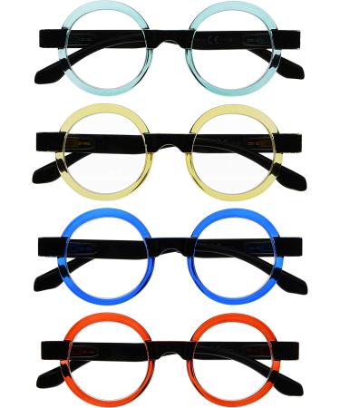 Eyekepper 4 Pack Round Reading Glasses for Women Retro Readers Eyeglasses +2.00 Diopters - Buy Online on GoSupps.com