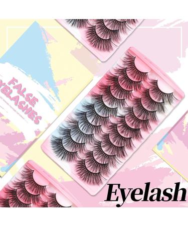 False Cat Eye Wispy 3D Natural Look Faux Mink Fake Eyelashes - 10 Pairs | Reusable & Lightweight | Easy To Apply & Contact Lens Friendly | Cruelty-Free - Buy Online on GoSupps.com