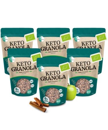Go-Keto BIO Keto Granola Apple Cinnamon 6x 290g - Keto Muesli for a delicious Keto breakfast with coconut chips