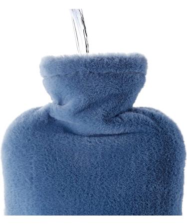Samply 2L Hot Water Bottle with Blue Furry Cover - Hot Water Bag for Comfort and Relief - Buy Online on GoSupps.com