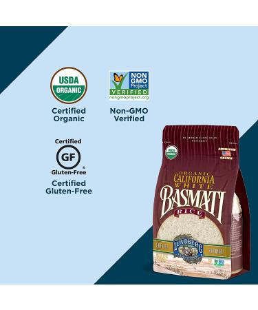 Lundberg Family Farms Organic California White Basmati Rice - 25 lb Bulk Pack | Pleasant Aroma, Fluffy Texture, Non-GMO & Gluten-Free - Buy Online on GoSupps.com