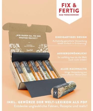 Timber Taste 5 Spices Set | Unique Global Spice Gifts for Him & Her | Unusual Birthday Gifts for Adults | Spice World Tour Gift Set - Buy Online on GoSupps.com