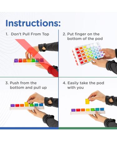 GMS Monthly Pill Organizer - 31 Day Pop Out Pill Pods for Vitamins & Medications | Ideal for Daily Use & Travel - Rainbow Colors - Buy Online on GoSupps.com