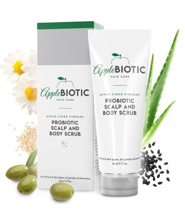 Scalp and Body Scrub - Body Hair & Face Scrub with Sugar Green Tea & Coconut Oil to clarify & remove product buildup 6 oz