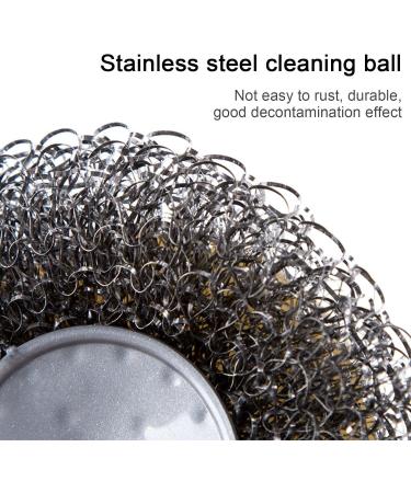 2 Pcs Steel Wool Scrubber with Handle Heavy Duty Dish Scrubber Kitchen Cleaning Brush for Pots Pans Grills Sink - Buy Online on GoSupps.com