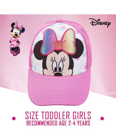 Disney Minnie Mouse Toddler Girls Pink Baseball Cap | Ages 2-4 | Adjustable Velcro Closure - Pink/White - Buy Online on GoSupps.com