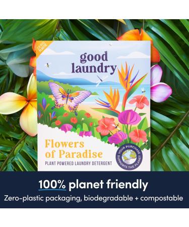 Eco-Friendly Detergent Sheets - Flowers of Paradise Scented (60 Loads) | Hypoallergenic No Plastic Waste | USA Made - Buy Online on GoSupps.com