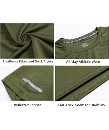 Huakang 3 Pack Men's Sports T-Shirts Fast-Drying Breathable & Functional Short Sleeve Running Shirts Available in Black Gray & Green - Buy Online on GoSupps.com
