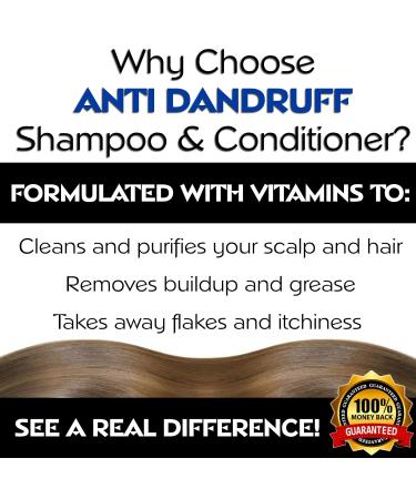 Moisture Renewal Anti Dandruff Shampoo & Conditioner Set | Organic Itchy Scalp Treatment for All Hair Types - 100% Natural & Safe - Buy Online on GoSupps.com