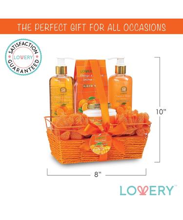 Home Spa Gift Basket - 7pc Orange & Mango Bath & Body Set for Men & Women | Shower Gel Bubble Bath Lotion & More - Buy Online on GoSupps.com