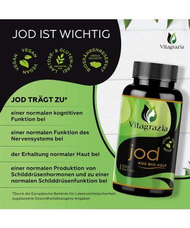 VitAgrazia Bio Kelp - Natural Iodine Tablets | 300 Tablets with 150 g Iodine | Sustainable Supplement from Bio Kelp in Germany - Buy Online on GoSupps.com