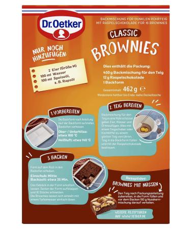 Dr.Oetker Brownie Baking Mixes 9 Pack - Classic Marble & Cheesecake with Baking Pan | Perfect for 16 Brownies | International Shipping - Buy Online on GoSupps.com