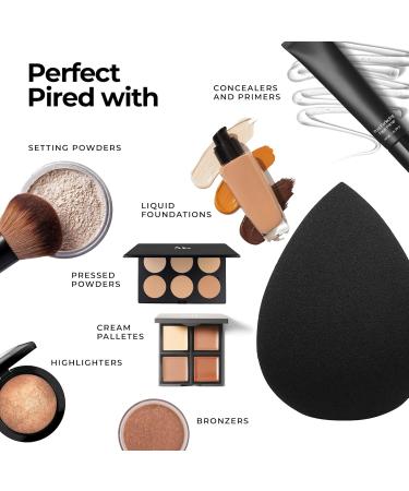U&I Beauty Sponge Blender - 100% Vegan & Latex-Free | Perfect for Foundation Concealer & Highlight | Wet or Dry Use | Black Bundle (1 Count - Buy Online on GoSupps.com