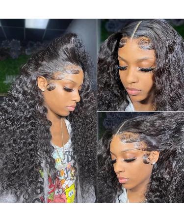 28 Inch Water Wave Brazilian Human Hair Lace Front Wig - 13x4 HD Transparent Lace Frontal, Pre-Plucked with Baby Hair - Natural Color - 150% Density - Curly Hair Wig - MSGEM - Buy Online on GoSupps.com