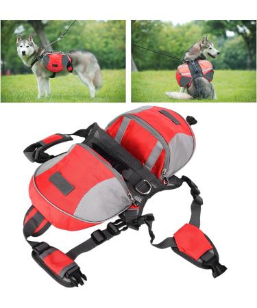 Cyrank Dog Hiking Backpack Dog Backpack Harness Dog Saddle Bag with Side Pockets for Small Medium Large Dogs(S-Red) S Red - Buy Online on GoSupps.com
