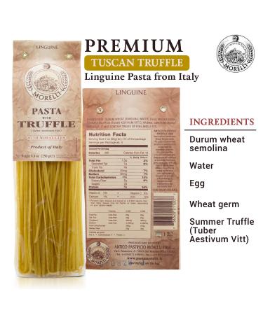 Morelli Italian Truffle Linguine - Gourmet Handmade Durum Wheat Semolina Pasta from Italy - 8.8 oz (250g) - Buy Online on GoSupps.com