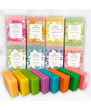  CABRERIZO SOAP Gift set of 8 soaps hand face and body soaps - handcrafted olive oil soaps 8 x 120g. - Natural handcrafted soaps - Buy Online on GoSupps.com