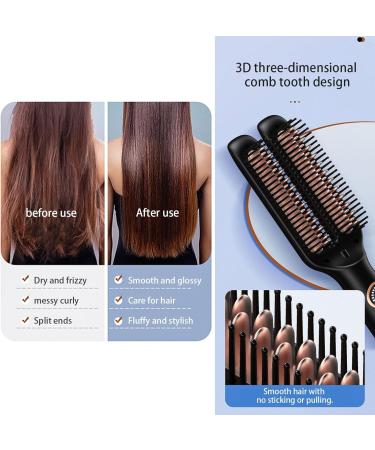 Travel-Friendly Curling Straightener & Hair Styling Brush | 6 Heat Settings Frizz Control | Professional Dual-Purpose Comb for Salon & Home Use - Buy Online on GoSupps.com
