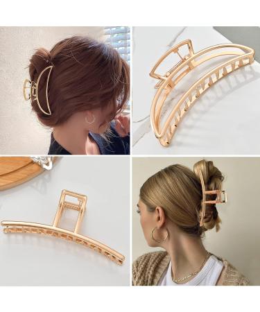 LUNROUG 6 Pack Large Metal Hair Claw Clips - Gold and Silver Fashion Clips for Women - 4 Inch Non-slip Hair Jaw Clips for Thin, Thick, Curly Hair - Buy Online on GoSupps.com