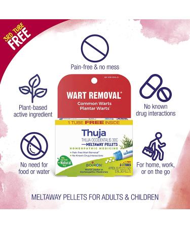 Boiron Thuja Occidentalis 30C - Wart Removal - 3 Tubes & 80 Pellets Each - Buy Online on GoSupps.com