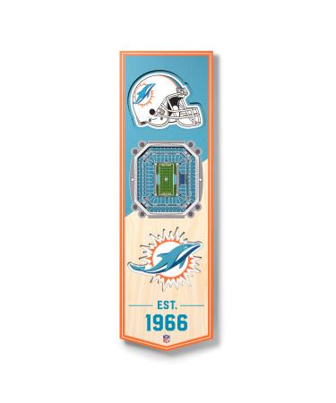 YouTheFan NFL 3D Stadium Banner 6" x 19" Miami Dolphins
