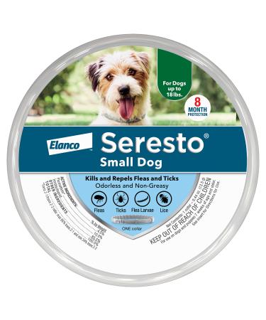 Seresto Flea and Tick Collar for Dogs, 8-Month Flea and Tick Collar for Small Dogs (Up to 18 Pounds) 1 Pack