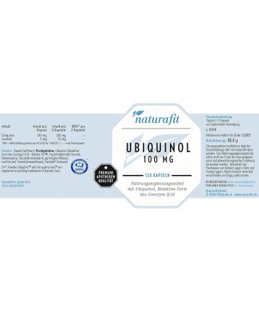 Naturafit Ubiquinol 100 mg Capsules - 120 Count | Premium CoQ10 Supplement for Energy & Heart Health - Fast International Shipping - Buy Online on GoSupps.com