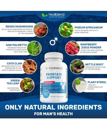 Prostate Formula - Prostate Support Supplement for Men - Saw Palmetto Pygeum Africanum Powder Zinc Pumpkin Seeds - With Frequent Urination Improves Sleep & Bladder Discomfort 60 Capsules 1 - Buy Online on GoSupps.com