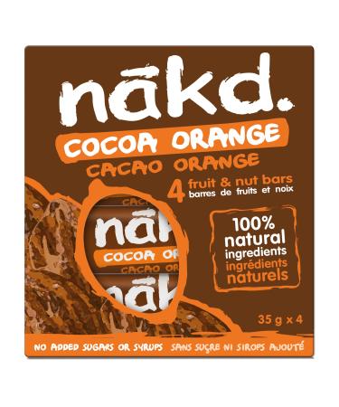 nakd. Cocoa Orange Raw Fruit & Nut Bars 4 x 35g