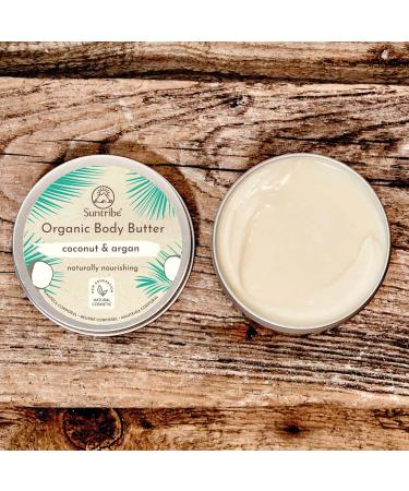 Suntribe Bio Body Butter Coconut & Argan - 100% Organic Perfume-Free Nourishing 150ml | Zero Waste for Very Dry/Sensitive Skin - Buy Online on GoSupps.com