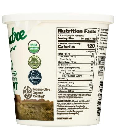 Alexandre Family Farms Organic Plain Yogurt 24 OZ - Best Quality Dairy Product - Buy Online on GoSupps.com