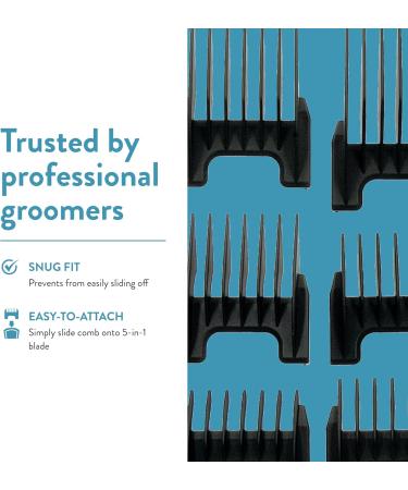 WAHL Professional 5-in-1 Clipper Guide Comb Set | Grooming for Dogs Cats & Horses - Arco Bravura Figura Chromado - Buy Online on GoSupps.com
