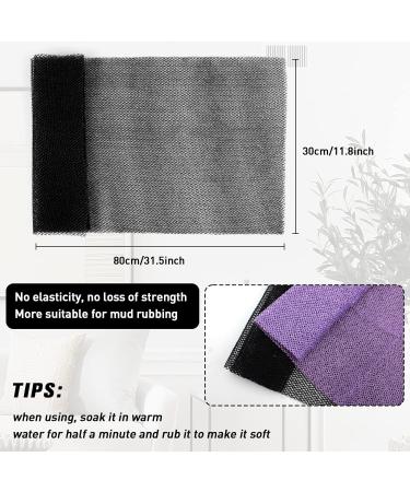 QOPAHI African Exfoliating Net Sponge 2-in-1 Shower Scrubber - Black + Purple 80x30cm - Buy Online on GoSupps.com