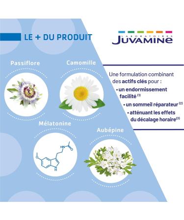 JUVAMINE - Gummies Sommeil- Endormissement facilit - Sommeil r parateur - D calage horaire - Passiflore - Camomille - Aub pine - M latonine - 45 Gummies - Fabriqu en France - Buy Online on GoSupps.com