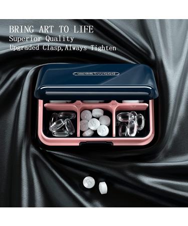 DUBSTAR Small Waterproof Travel Pill Organizer - 6 Compartment Portable Pill Box for Medicine - Pocket Purse Vitamin Holder Container in Black - Buy Online on GoSupps.com