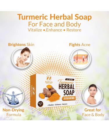 All-Natural Turmeric Soap Bar for Face & Body - Reduces Acne Brightens Scars Cleanses Skin - 4 Oz Made in USA - Ideal for All Skin Types - Buy Online on GoSupps.com
