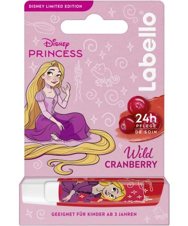 Labello Labello Wild Cranberry Limited Disney Princess Edition Lip Balm Fruity Flavoured Lip Balm Nourishing Lip Balm for Kids Ages 3+ (4.8g)