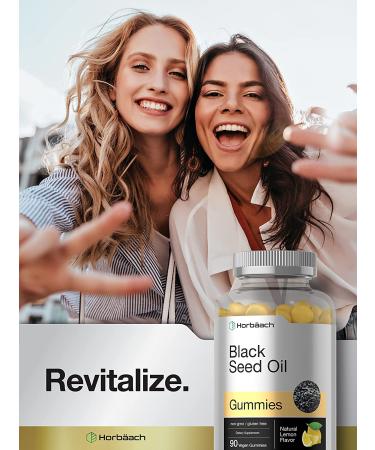 Blackseed Oil Gummies 90 count - Vegan Non-GMO Gluten Free Formula - Nigella Sativa - Natural Lemon Flavor by Horbaach - Buy Online on GoSupps.com