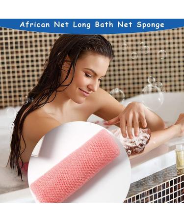 African Net Sponge 1 Pieces Exfoliating Net African Sponges Bath Sponge Exfoliating Body Scrubber Shower Scrubber African Net Sponge Bath Skin Smoother for Men & Women Clean (Pink) - Buy Online on GoSupps.com