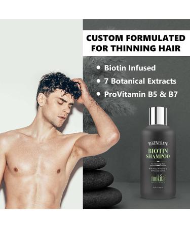 Mokita Naturals Hair Thickening Shampoo with Biotin - Volumizing & Regrowth Formula for Thin & Fine Hair - Sulfate-Free & Vegan - 8.5 oz - Buy Online on GoSupps.com