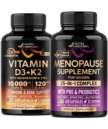 NUTRAHARMONY Vitamin D3 K2 Capsules & Menopause Supplement