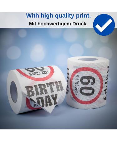 Happy 60 & Still Sexy Birthday Toilet Paper - Fun 2 Pack Gift & Decoration for 60th Birthday - Buy Online on GoSupps.com