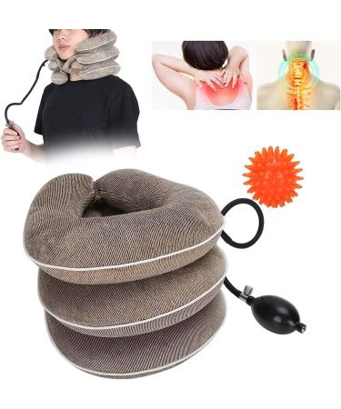 JLASDR Inflatable Neck Protection for Cervical Spine - Massage Ball Support for Home Use - Brown - Buy Online on GoSupps.com