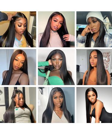 Binrris 26 Inch Brazilian Virgin Human Hair Lace Front Wig | Straight 13x4 HD Transparent Lace Frontal | Pre Plucked with Baby Hair | 180% Density | for Black Women - Buy Online on GoSupps.com