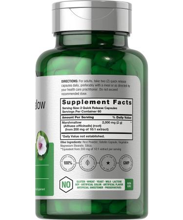 Marshmallow Root Capsules 2000mg - 120 Count | Non-GMO & Gluten Free | Traditional Herb Extract - Buy Online on GoSupps.com