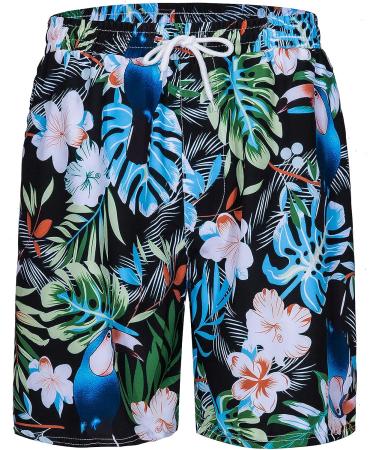 TUNEVUSE Mens Hawaiian Shirt and Shorts Set - 2 Piece Tropical Outfit with Bucket Hat | Flower Print Beach Suit in Black208 - 3X-Large - Buy Online on GoSupps.com
