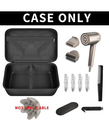 Hair Dryer Case Holder for Shark HD112BRN - Black Storage Pouch for Dyson & Shark Flexstyle Styler - Includes Concentrator and Clips - Full Black Design - Buy Online on GoSupps.com